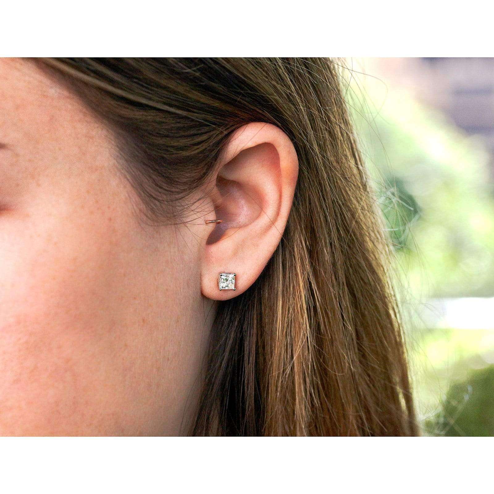 Kobelli Moissanite Princess Studs 1 Carat TW 14k Gold