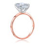 Solitaire Emerald Saber Ring - 2.5 Carat Stone in Rose Gold