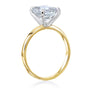 Solitaire Emerald Saber Ring - 2.5 Carat Stone in Yellow Gold