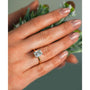Solitaire Emerald Saber Ring - 2.5 Carat Stone - sample on a hand