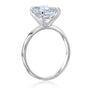 Solitaire Emerald Saber Ring - 2.5 Carat Stone in White Gold