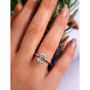 Solitaire Emerald Saber Ring - 2.5 Carat Stone - sample on a hand