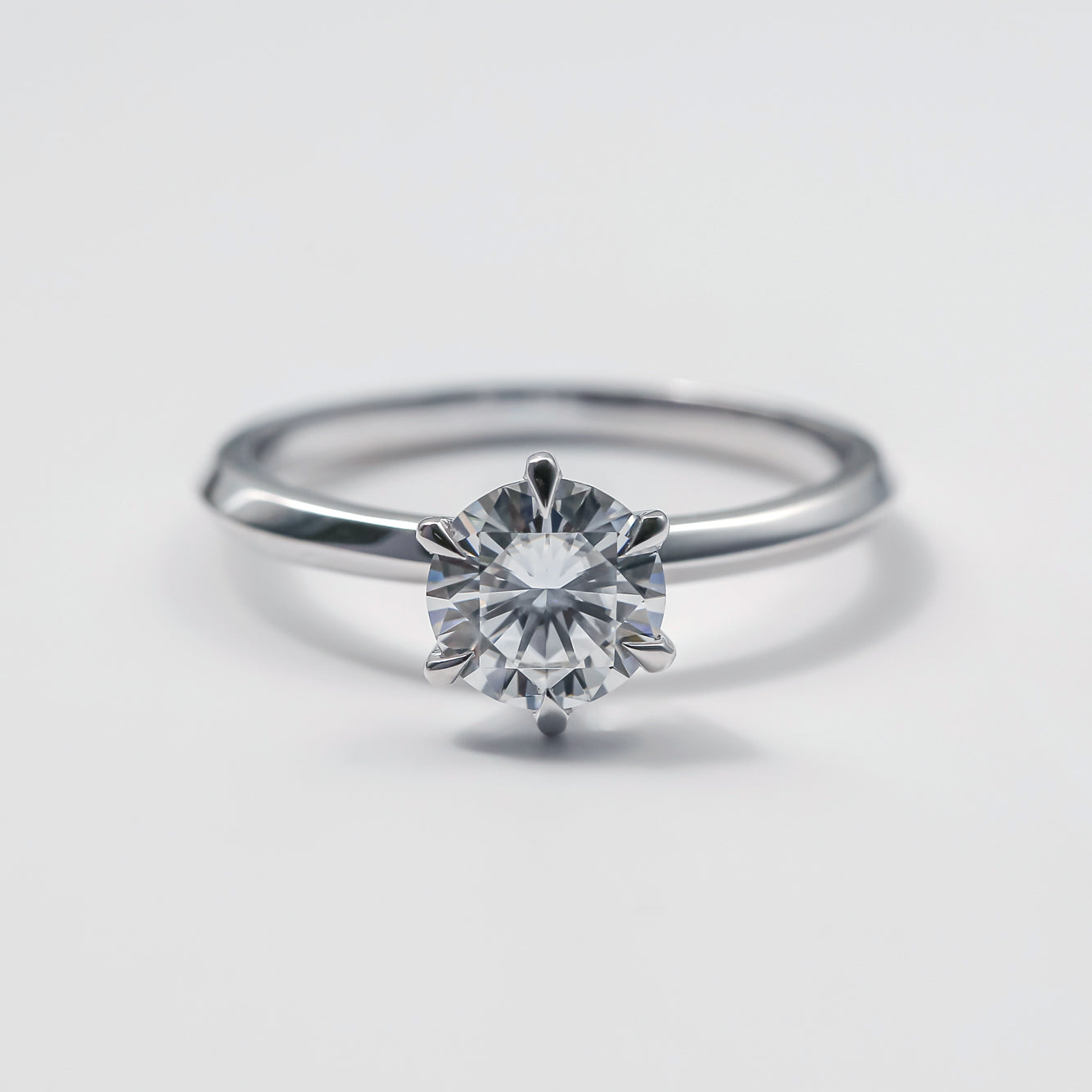 1 Carat Moissanite Solitaire Saber Ring