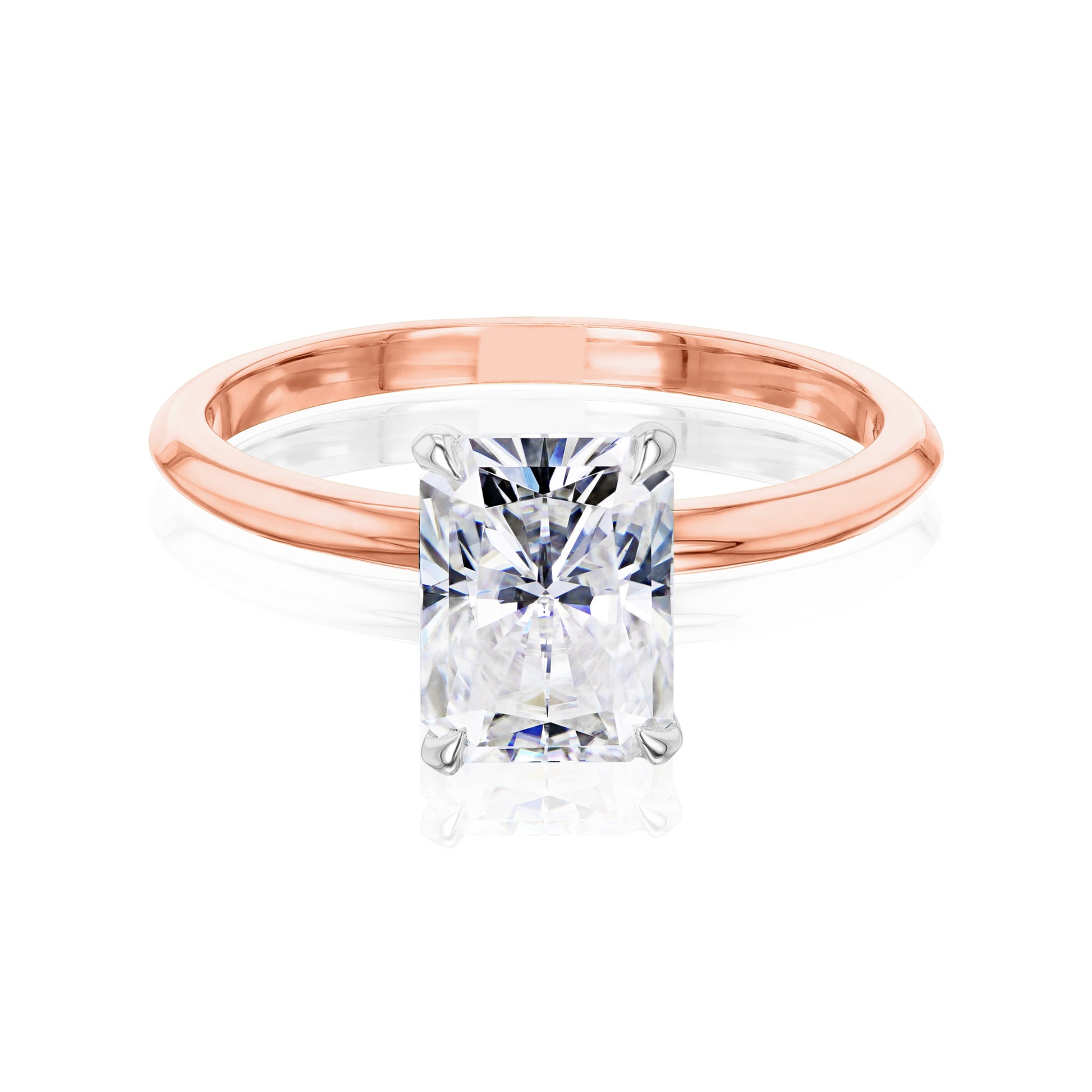 1.75 Carat Moissanite Radiant Saber Ring