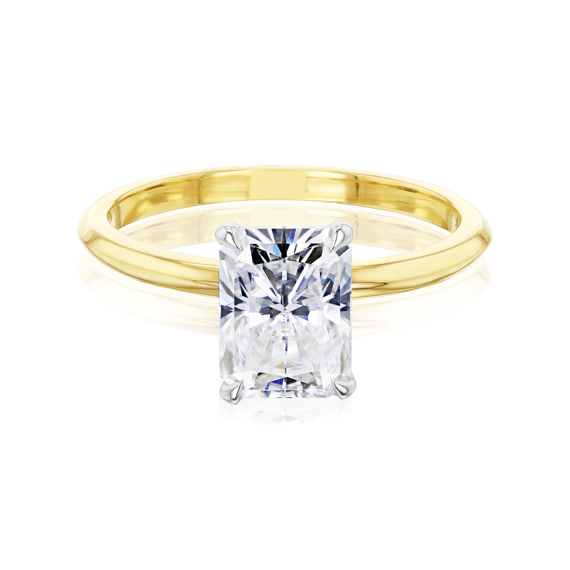 1.75 Carat Moissanite Radiant Saber Ring