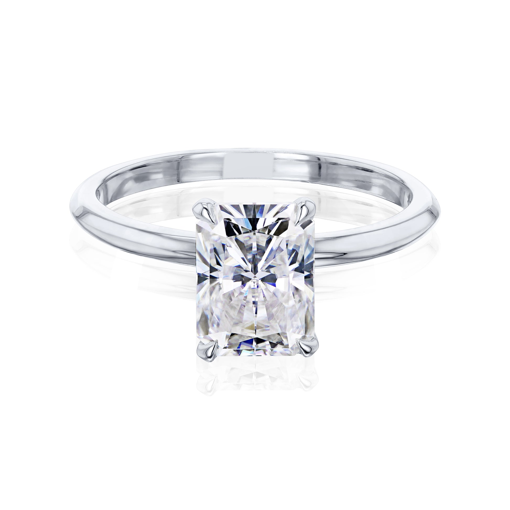 1.75 Carat Moissanite Radiant Saber Ring