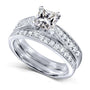 Kobelli Princess Moissanite and Diamond Vintage Bridal Set 1 1/4 CTW 14k White Gold