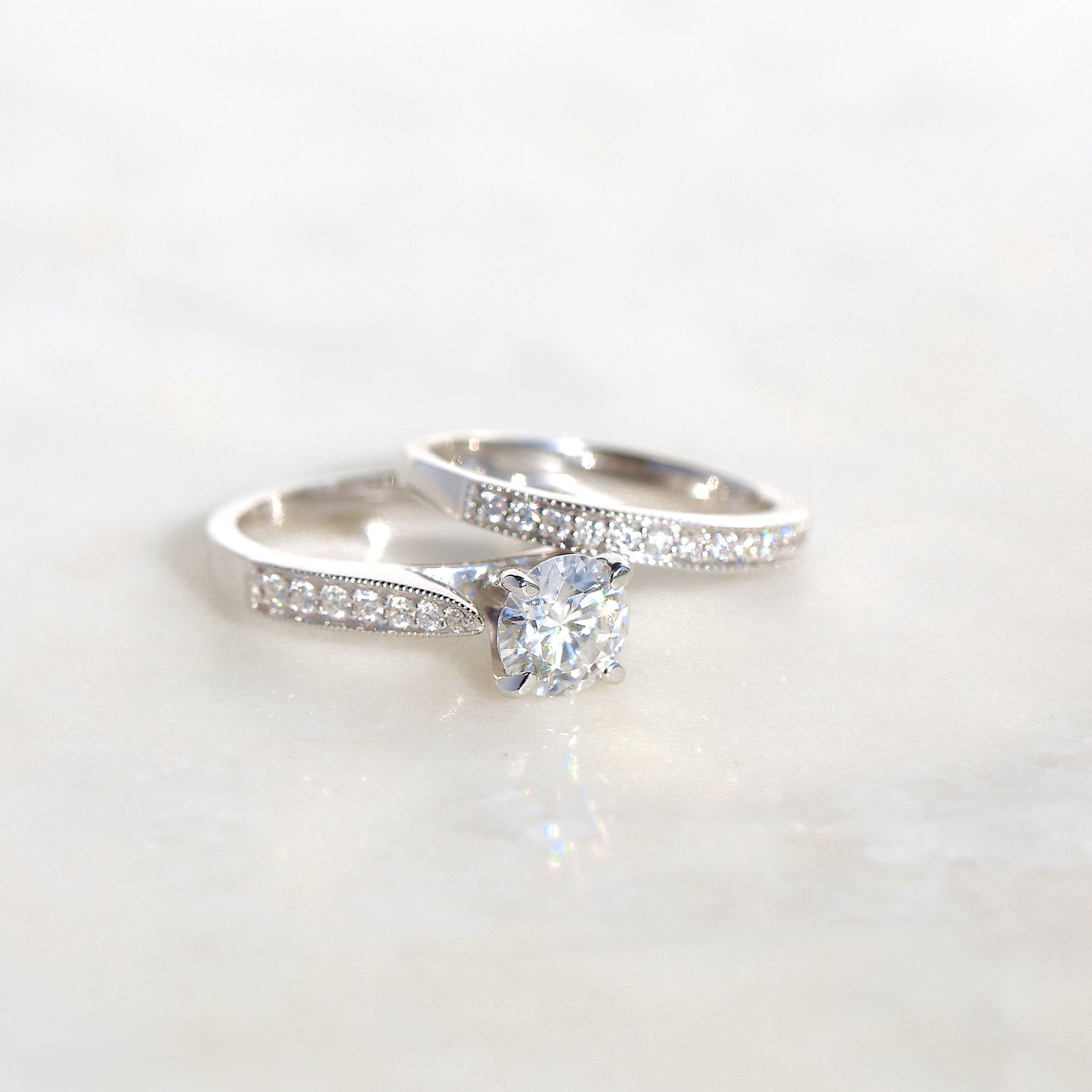 1.3 Carat Moissanite Round Sophie Bridal Set