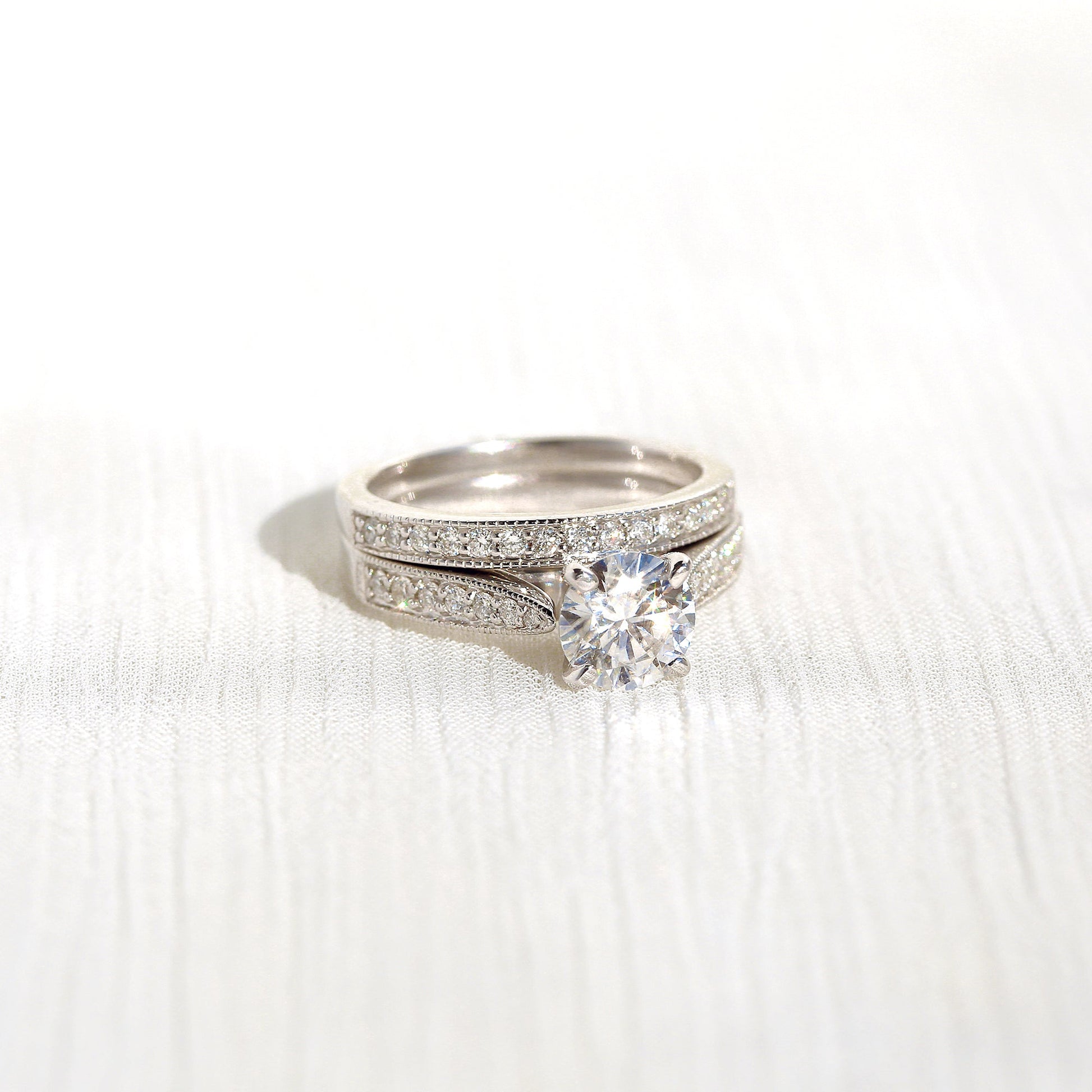 1.3 Carat Moissanite Round Sophie Bridal Set