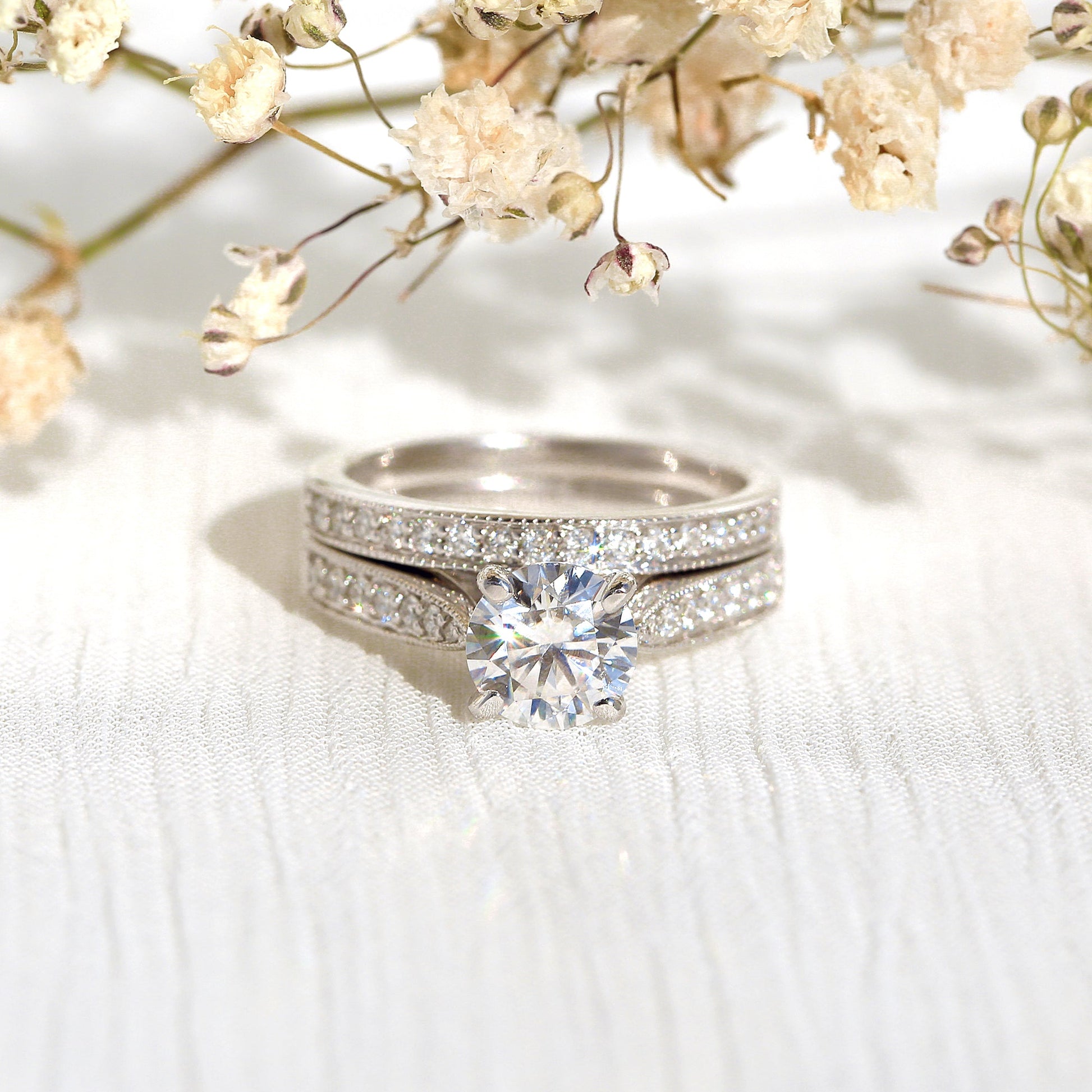 1.3 Carat Moissanite Round Sophie Bridal Set
