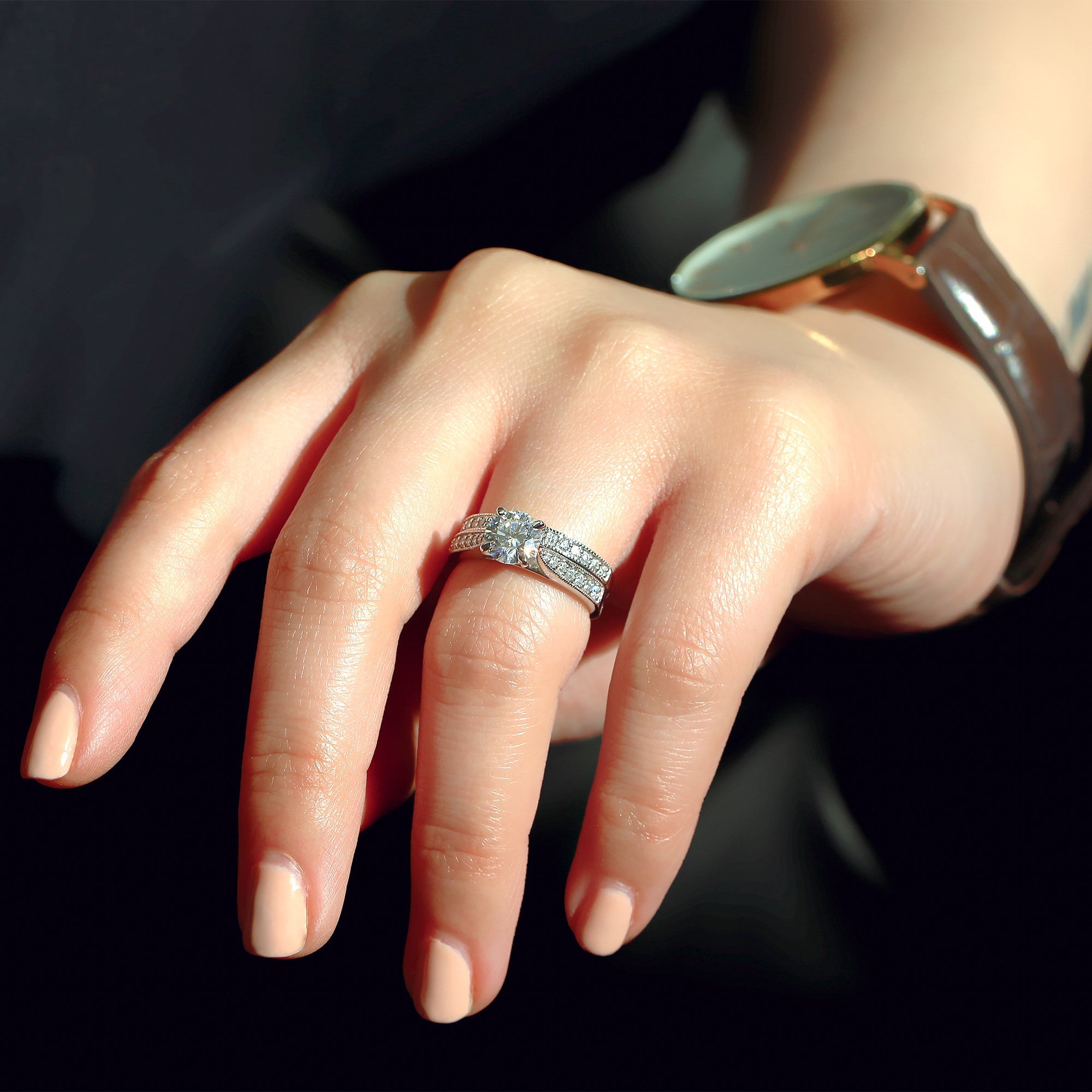1.8 Carat Moissanite Round Sophie Bridal Set