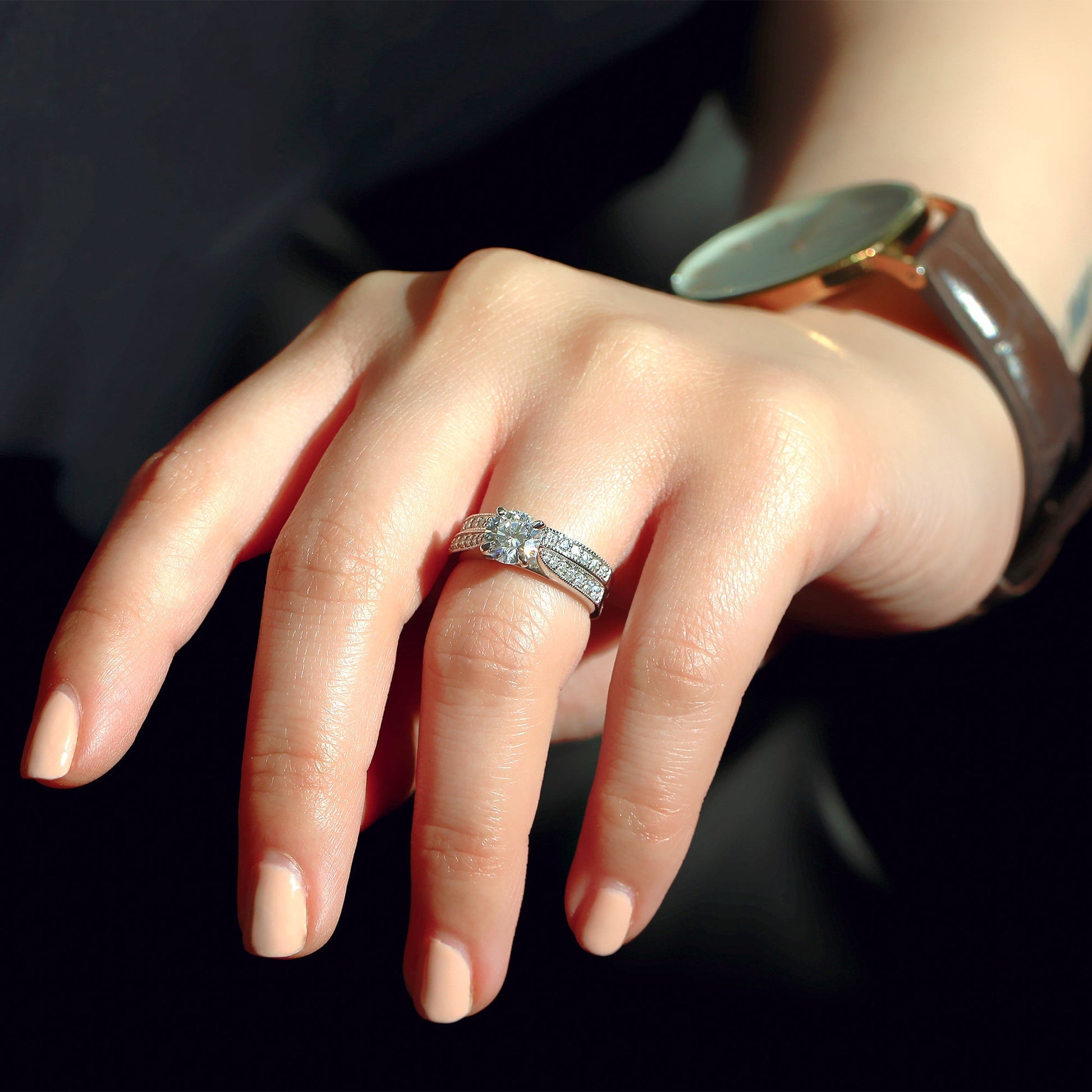 1.8 Carat Moissanite Round Sophie Bridal Set