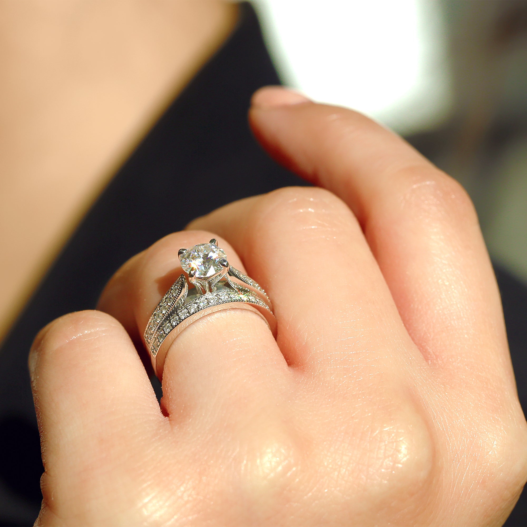1.3 Carat Moissanite Round Sophie Bridal Set