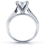 Kobelli Round Moissanite and Diamond Pave Milgrain Ring 1 1/6 CTW 14k White Gold
