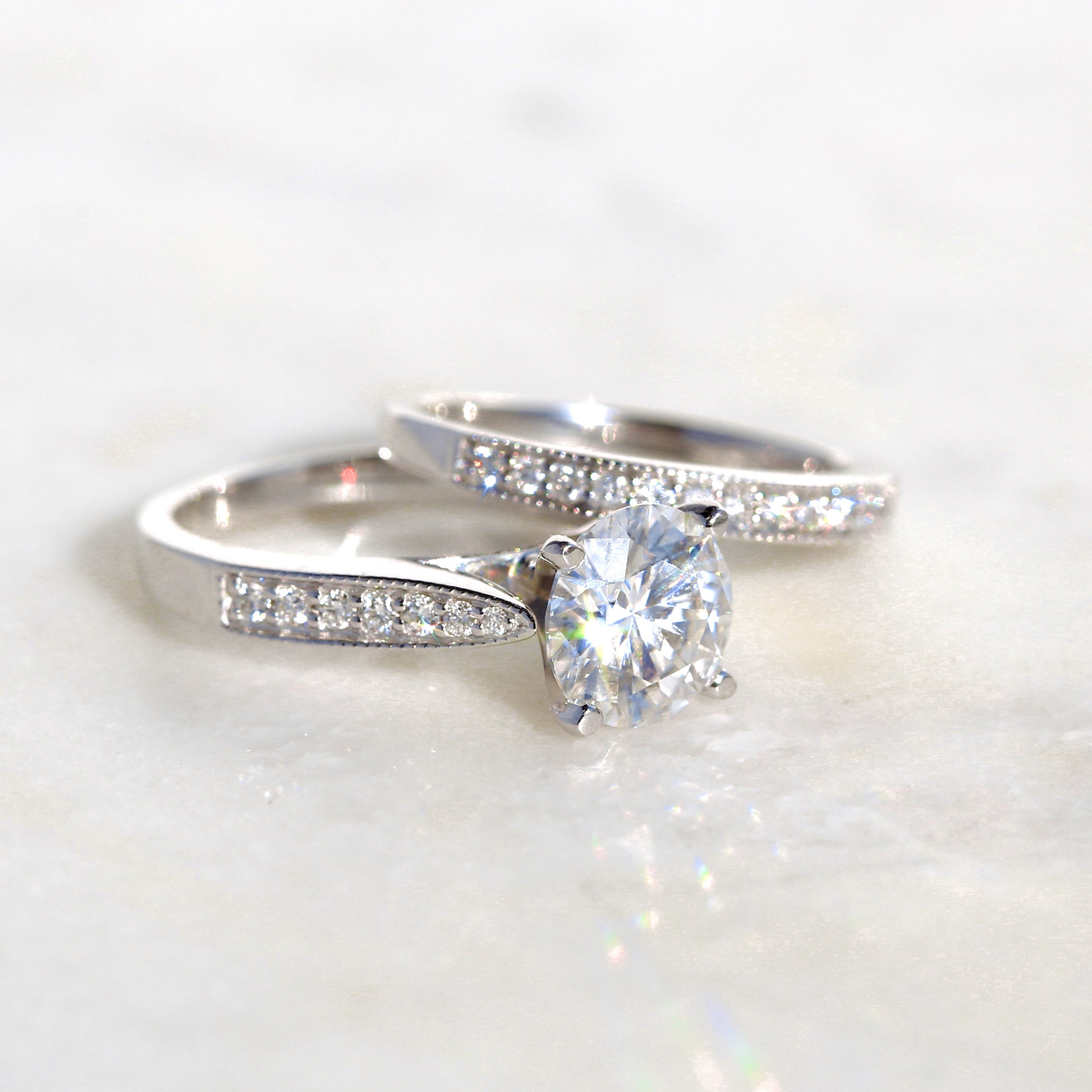 2.3 Carat Moissanite Round Sophie Bridal Set