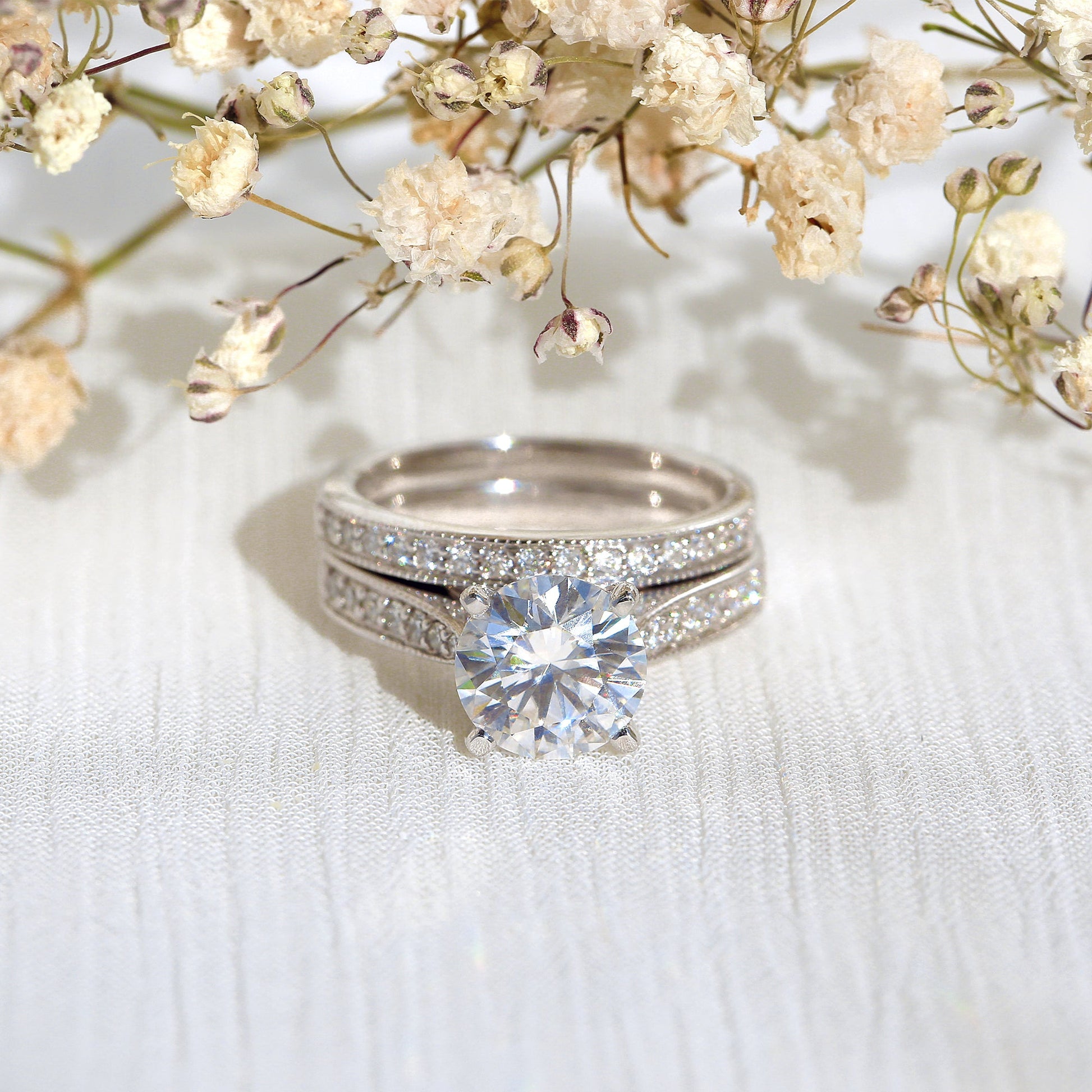 2.3 Carat Moissanite Round Sophie Bridal Set