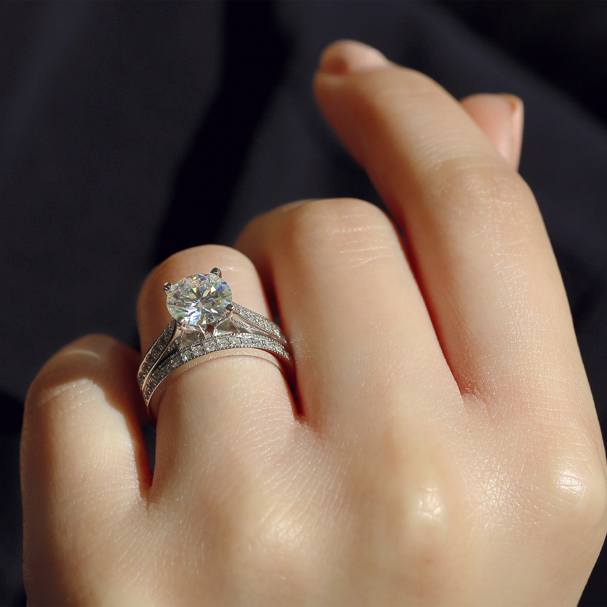 2.3 Carat Moissanite Round Sophie Bridal Set