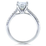 Kobelli Smaragd-Moissanit-Verlobungsring mit Diamant 1 7/8 CTW 14 Karat Weißgold