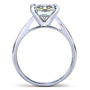 Kobelli Princess Moissanite Solitaire Peg Head Cathedral Engagement Ring 1 1/2 Carat 14k White Gold