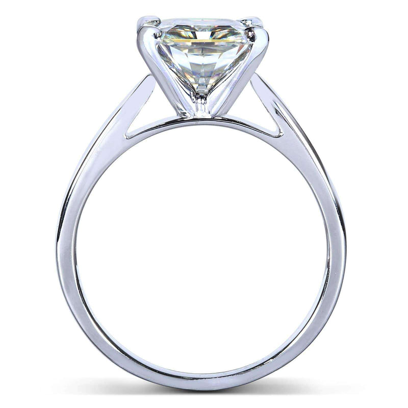Kobelli Princess Moissanite Solitaire Peg Head Cathedral Engagement Ring 1 1/2 Carat 14k White Gold