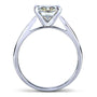 Kobelli Princess Moissanite Solitaire Peg Head Cathedral Engagement Ring 7/8 Carat 14k White Gold