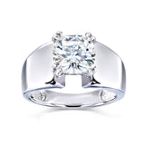 2ct Cushion Solitaire Extra Wide Ring