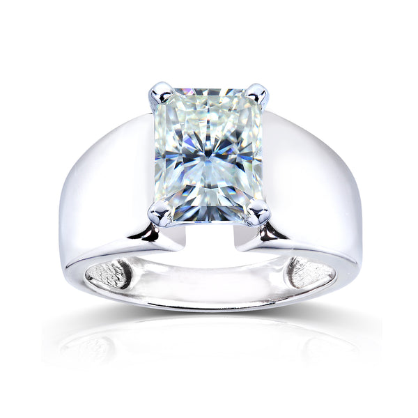 Extra Wide Ring - Radiant Brilliant 2.7ct Moissanite