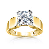 2 karat pude moissanite solitaire bred ring