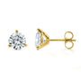 Plain Stud Earrings in Yellow Gold