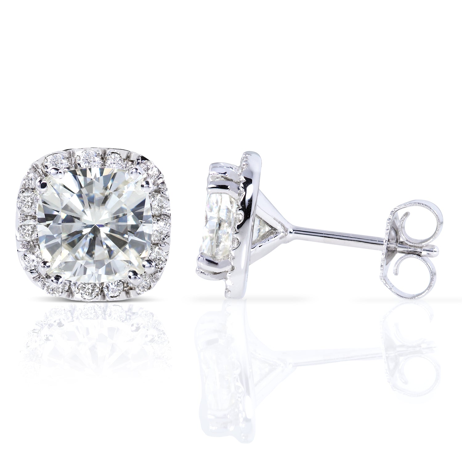 Moissanite Cushion Kaori Earrings