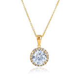 Kobelli Round Moissanite and Diamond Necklace 2 1/6 CTW 14k Gold