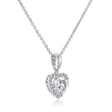 Hjärtformat moissanite & diamant halsband 1 1/10 ctw 14k guld