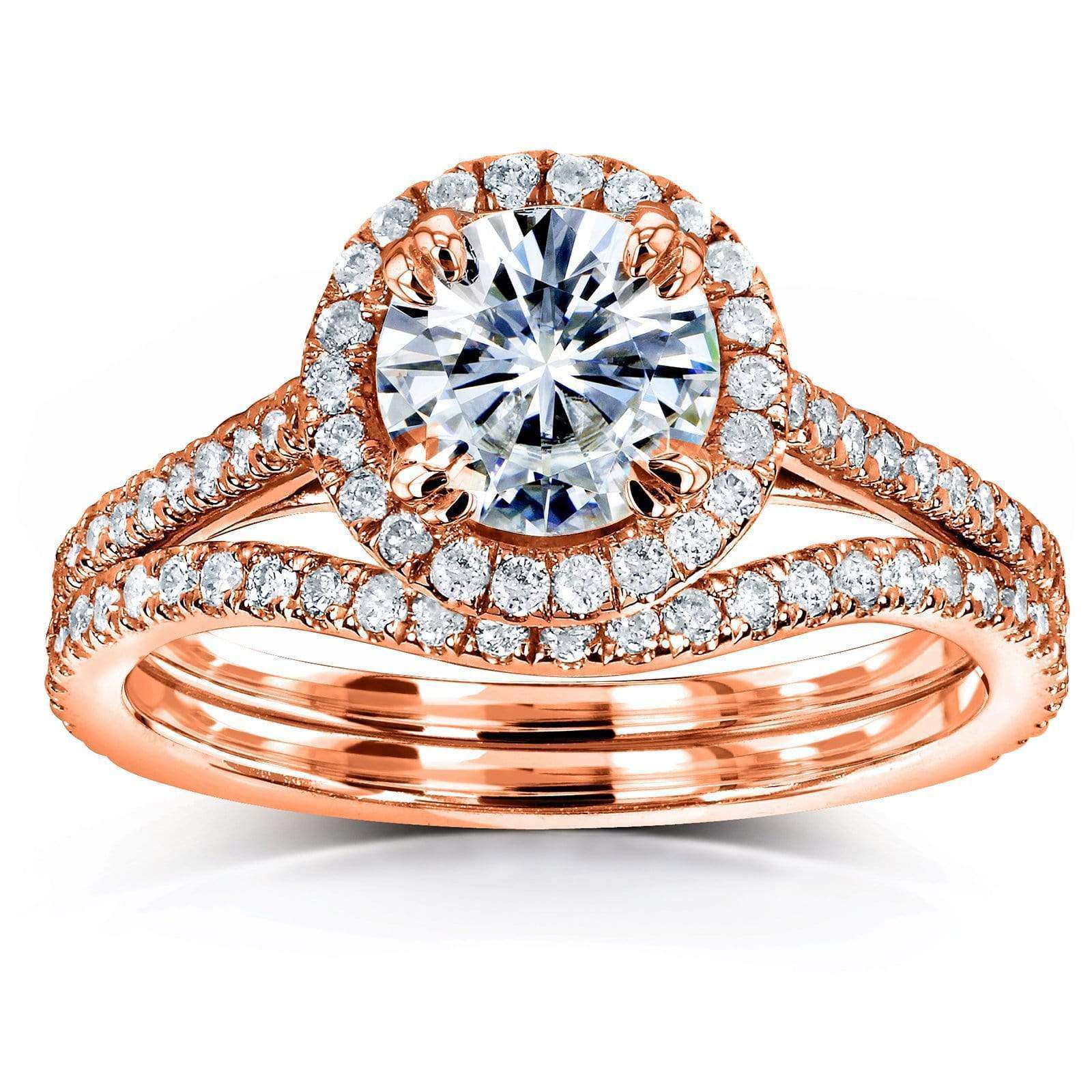 Kobelli Moissanite Halo Basket Cathedral Bridal Set MZ61761R-1ED2/4.5R