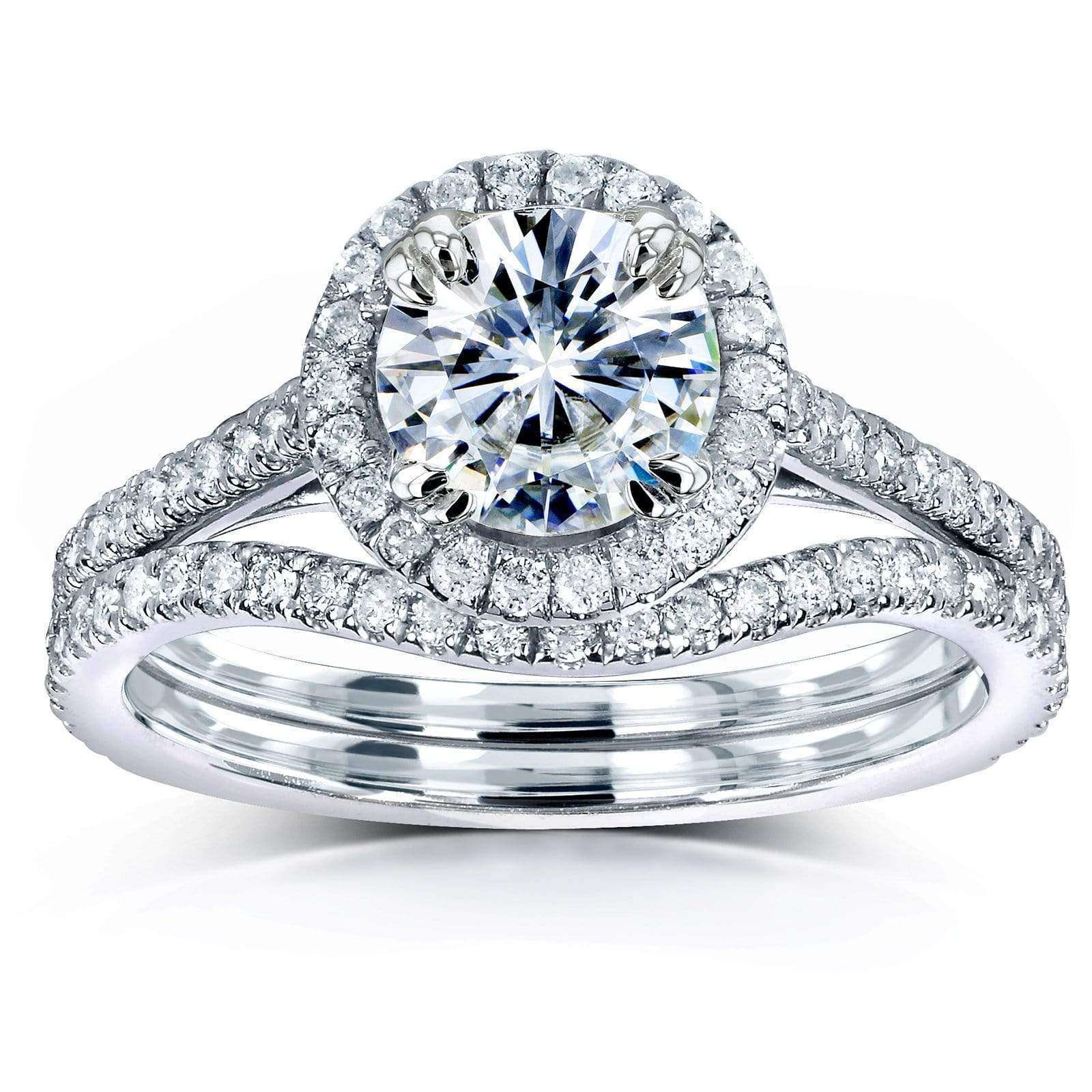 Kobelli Moissanite Halo Basket Cathedral Bridal Set MZ61761R-1ED2/4.5W