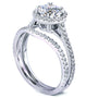 Kobelli Moissanite Halo Basket Cathedral Bridal Set