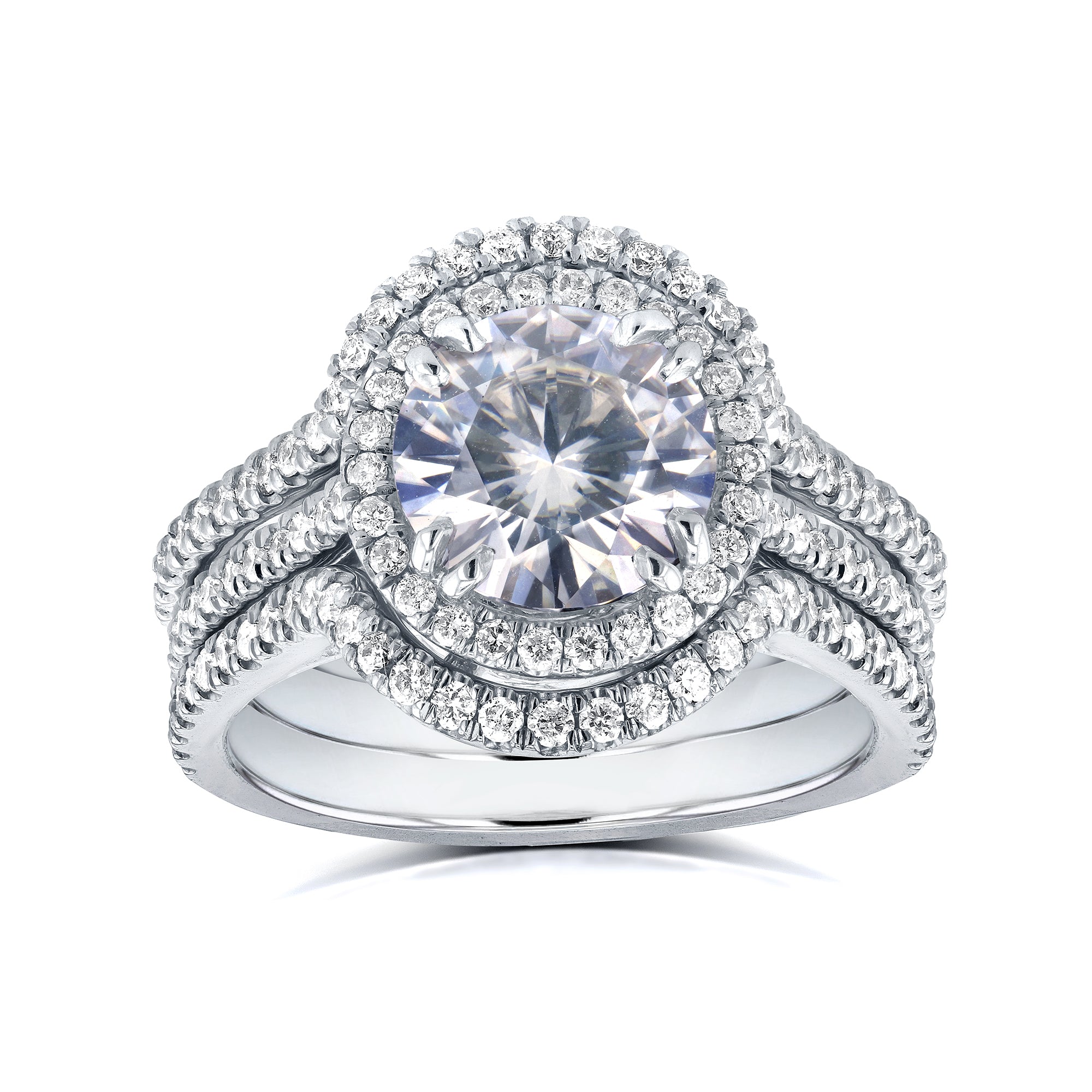 2.5 Carat Moissanite Round Original 3pc Bridal Set