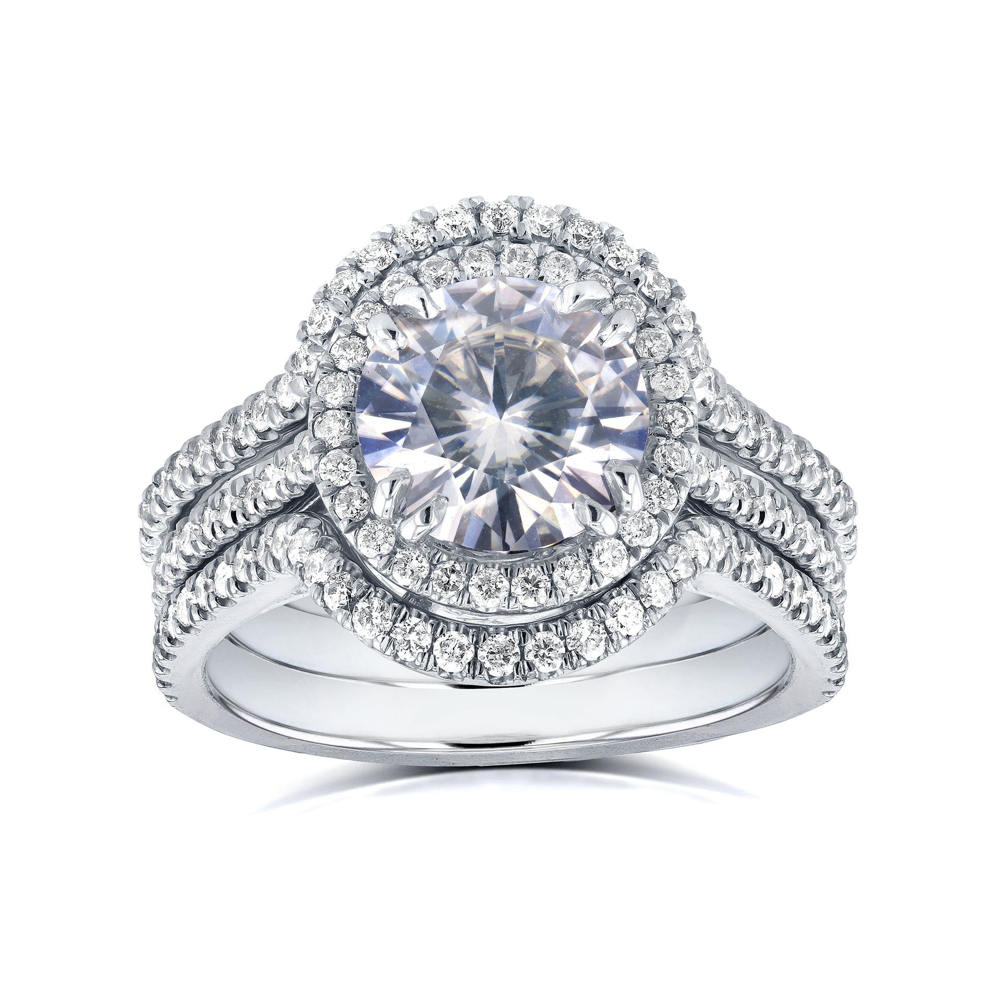 2.5 Carat Moissanite Round Original 3pc Bridal Set