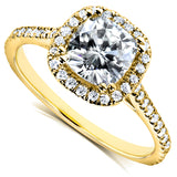 Kobelli-Moissanit-Verlobungsring im Kissenschliff mit Diamant 1 1/3 CTW 14 Karat Gold