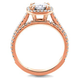 Kobelli bedst sælgende forlovelsesring og vielsesring - pude Halo Moissanite og laboratoriedyrkede diamanter