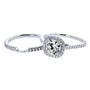 Kobelli Kobelli Moissanite and Lab Grown Diamond Classic Halo White Gold Bridal Set (HI/VS, DEF/VS)