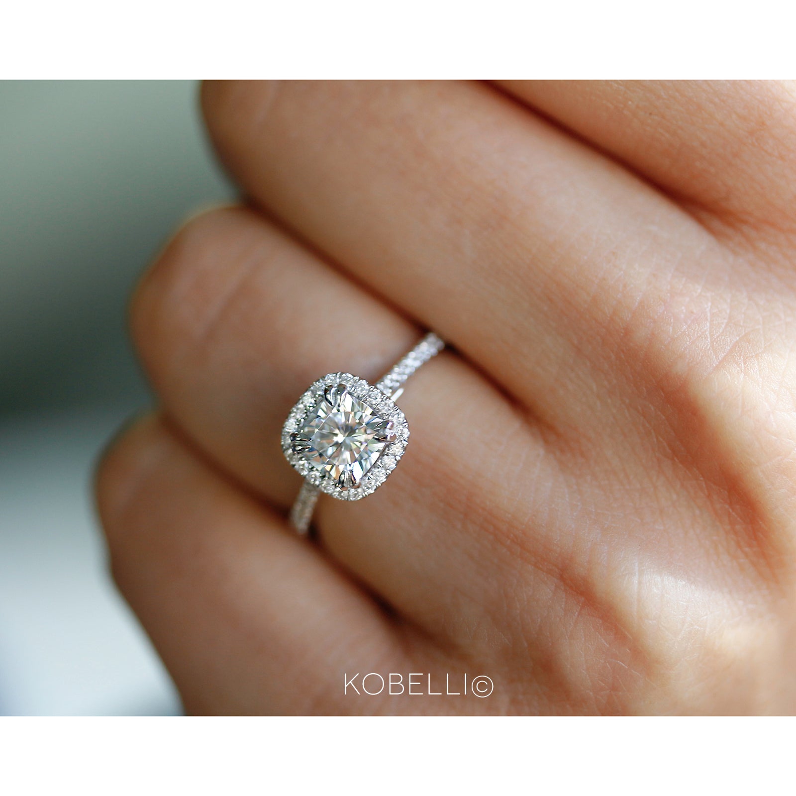 1.3 Carat Moissanite Cushion Original Ring