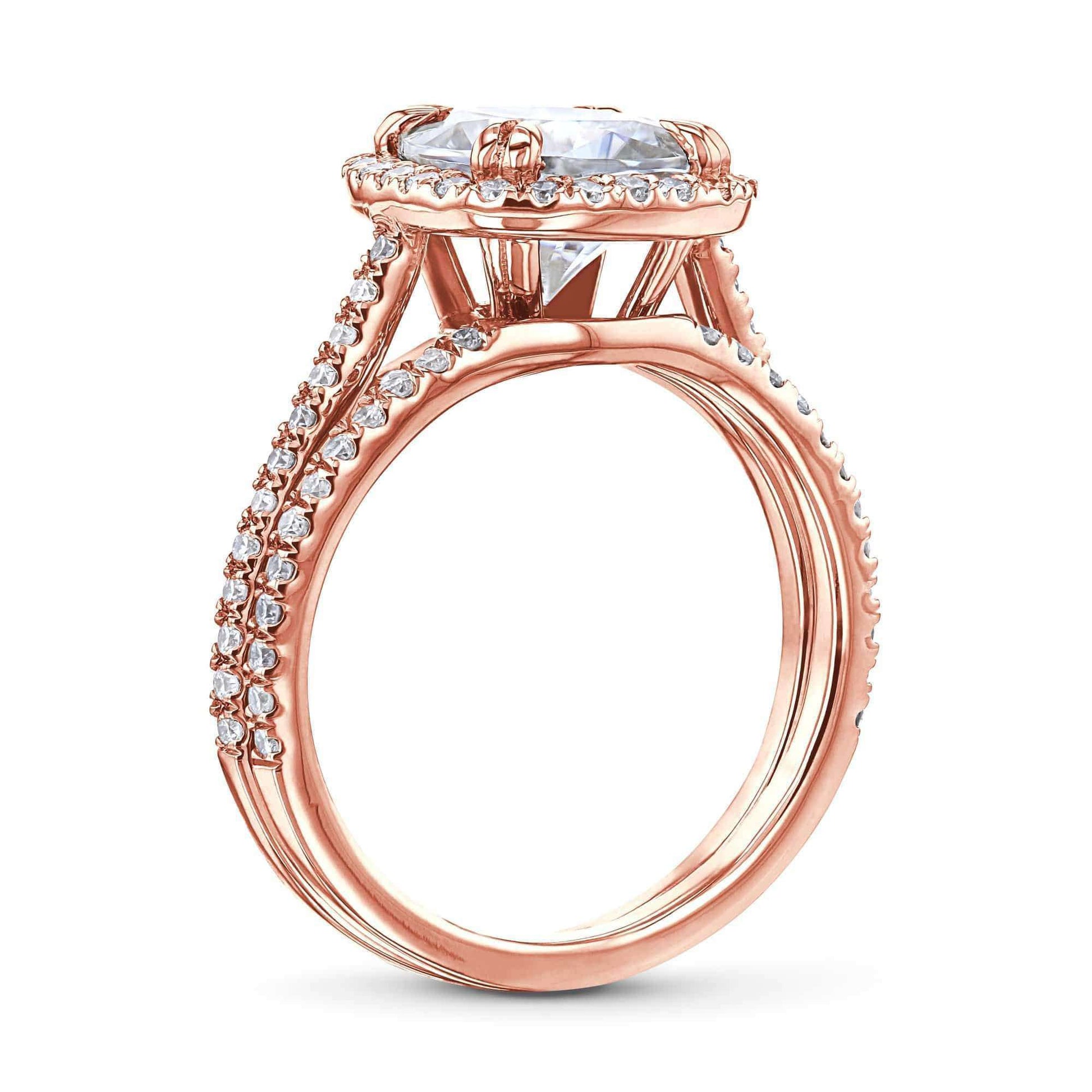 Kobelli 2ct Cushion Moissanite Halo Bridal Set