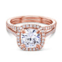 Kobelli 2ct Cushion Moissanite Halo Bridal Set
