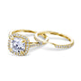 Kobelli 2ct Cushion Moissanite Halo Bridal Set MZ61766-EDLG/4Y