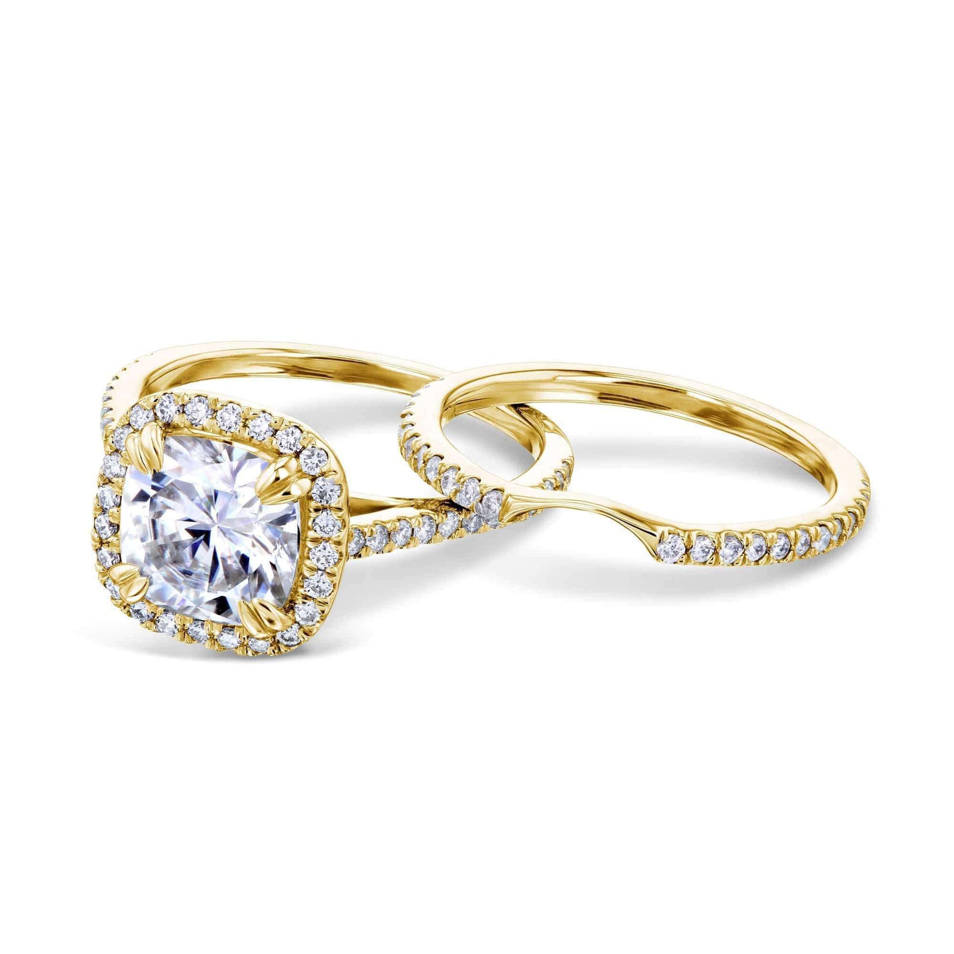 Kobelli 2ct Cushion Moissanite Halo Bridal Set MZ61766-EDLG/4Y