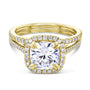 Kobelli 2ct Cushion Moissanite Halo Bridal Set