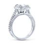 Kobelli 2ct Cushion Moissanite Halo Bridal Set