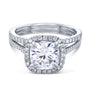 Kobelli 2ct Cushion Moissanite Halo Bridal Set