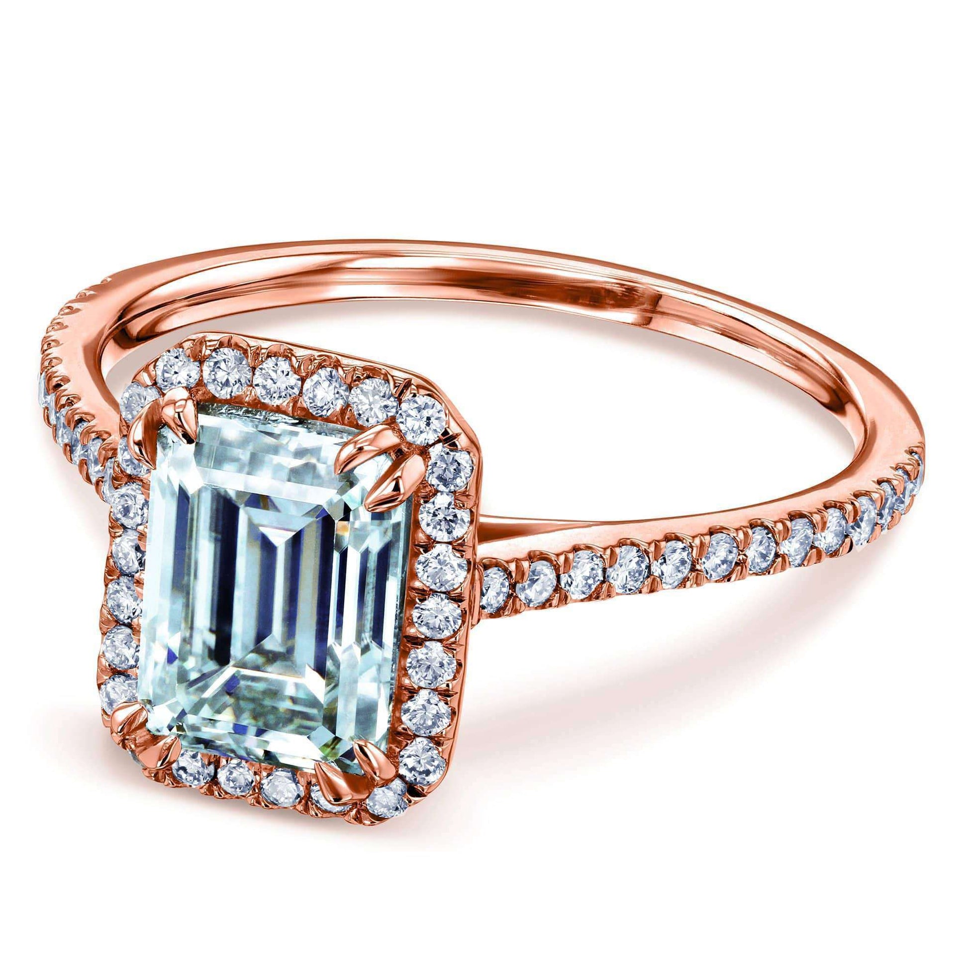 Kobelli 1.75ct Emerald Forever One Moissanite Halo Ring MZFO61769EC-ELG/4R