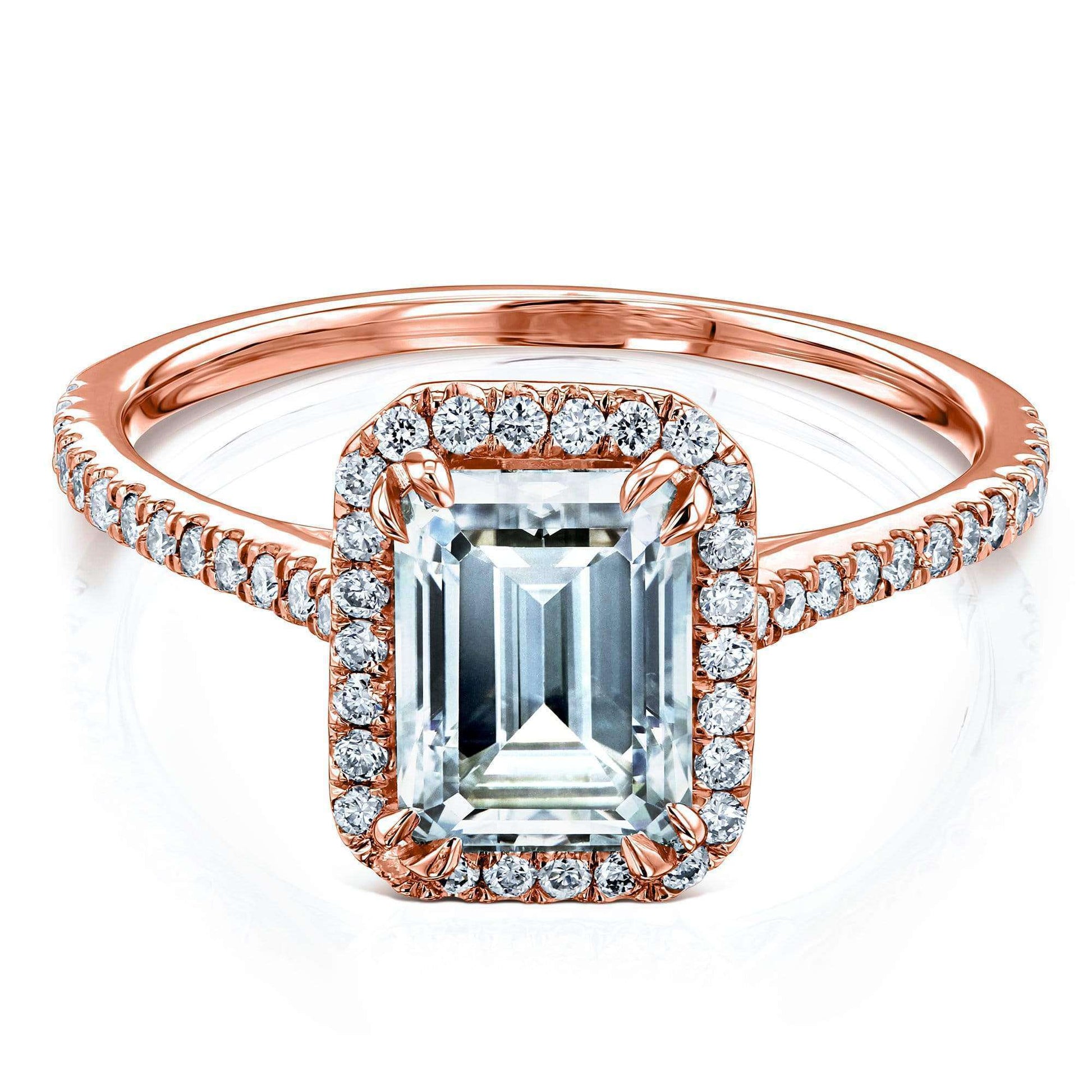 Kobelli 1.75ct Emerald Forever One Moissanite Halo Ring